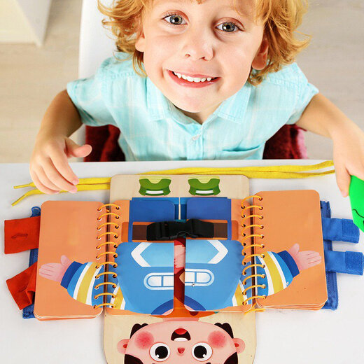 Blackboard occupé écrit Fine Movement Training Teaching Aids Montessori Early Education Toy Bouton bouton bouton zipper Multi-couche Banned Board + Penguin Balance Pirate Ship