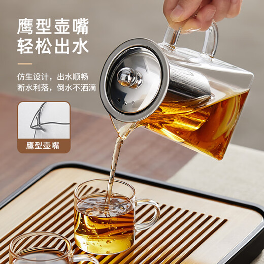 TEAHUE teapot set glass teapot large capacity office with filter tea maker home men's Kung Fu tea set