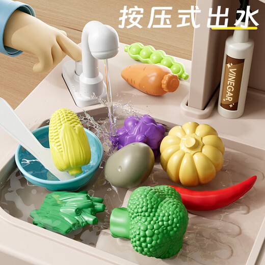卡卡曼儿童厨房玩具3-6岁过家家玩具女孩生日礼物做饭玩具仿真小厨房2岁 升级红【声光喷雾大厨房63件套】 煮饭玩具男女孩1到3岁生日礼物