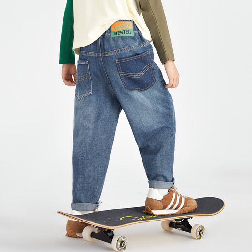 多多家男童牛仔裤2025春秋款童装百搭时尚休闲裤子儿童软糯水洗宽松长裤