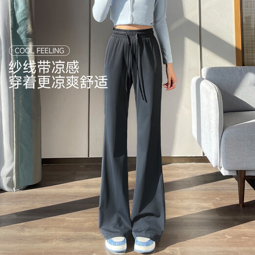 回力（Warrior）UPF50+冰丝防晒休闲裤女2025夏季舒适透气自然凉感百搭显瘦微喇裤