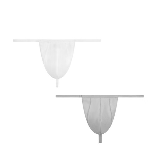 Men's thong pure cotton men's thong narrow edge low waist sexy and fun pure style special spicy character inside white + light gray M 80-100Jin Jin equals 0.5 kg