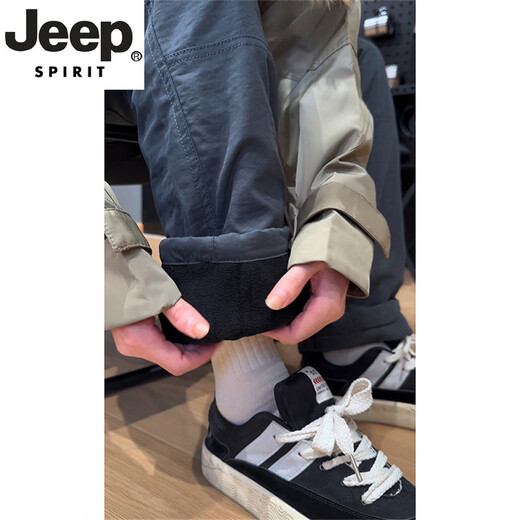 JEEP SPIRIT Rainstorm Level Waterproof Jacket Pants Spring and Autumn Men's Tactical Hiking Soft Shell Pants American Outdoor Mountaineering Overalls Dark Gray Regular M Suitable for 105-120Jin Jin equals 0.5 kg