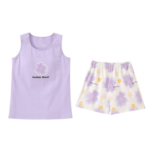 
Qin Nuan Summer Pajamas for Women 2025 New Style Integrated Vest Shorts Set with Chest Pads High-quality Cotton Women Can Wear Outdoors FY-9856-Fixed Chest Pads XL [115-130Jin[Jin equals 0.5 kg]]
