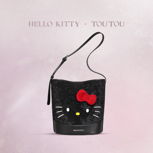 toutouhellokitty正版三丽鸥联名凯蒂猫大容量水桶包kt腋下托特包 奥利奥黑