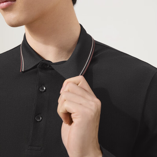 Qipai 7A antibacterial/2A antimite/antistatic men's long-sleeved polo shirt 25 autumn business casual top