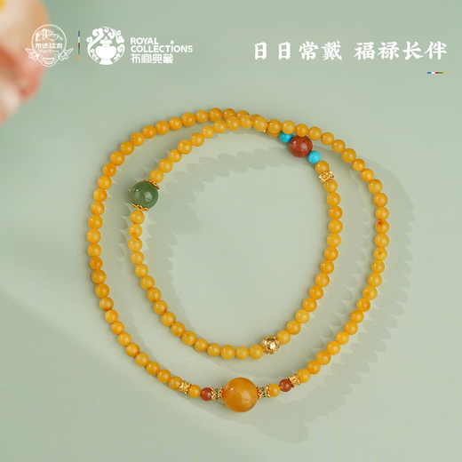 Potala Palace beeswax amazonite multi-circle bracelet lapis lazuli amber silver inlaid agarwood gourd bracelet birthday gift for men and women