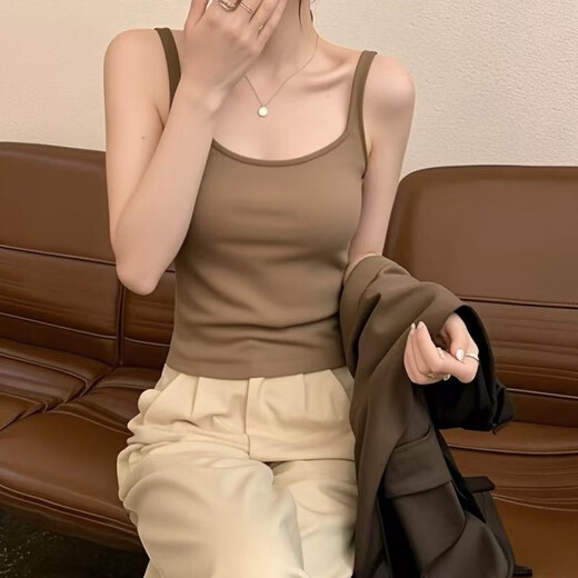 维多利亚的格调纯棉春夏季吊带背心女新款大码外穿修身显瘦内搭打底运动无袖上衣 黑色+白色【实惠两件装】 M 码【80-100斤】