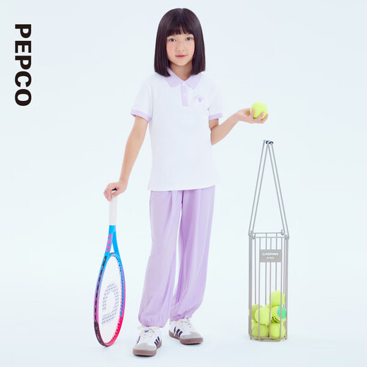 小猪班纳童装2025夏装新款儿童裤子中大童女童长裤女孩防蚊裤夏季 风信紫 130 cm