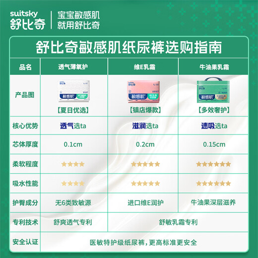 舒比奇（Suitsky）透气薄敏感肌拉拉裤新生儿超薄柔软成长裤婴儿尿不湿国产尿裤 【拍5赠礼】拉拉裤XXL28片≥15kg