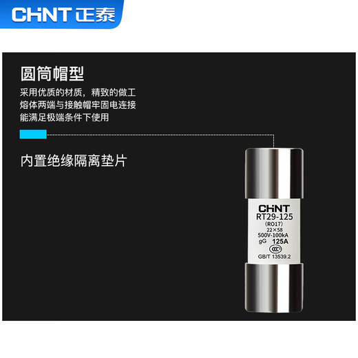 Chint fuse cylindrical fuse fuse RT29-125 (RT19-125) core 22*58mm 32A (pack of ten)