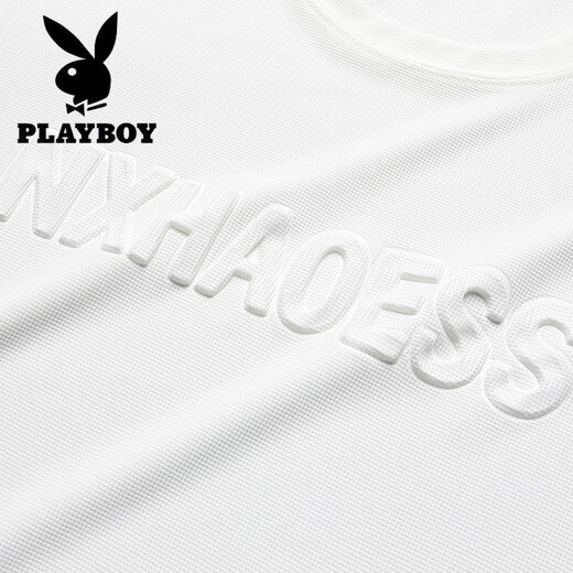 花花公子（PLAYBOY）男士短袖t恤时尚潮流ins休闲夏季简约青少年重磅半袖体恤圆领衣服 H829灰 M