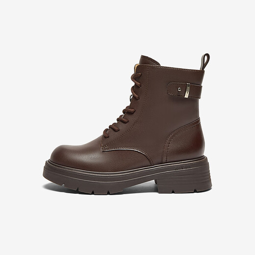 Botas de Bata Martin para el centro comercial de invierno para mujeres New Cow Wide British British British Boots Versátiles Boots AGC41DD4 Marrón Color - Single 37
