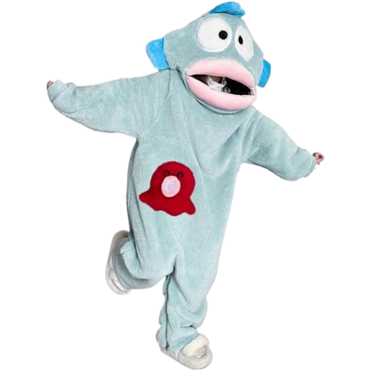 Disney Ugly Fish pajamas one-piece children's cute and funny parent-child flannel autumn and winter thickened coral velvet pajamas home clothes extra thick and warm cute children's one-piece 150 16 yards 135-145cm 55-68