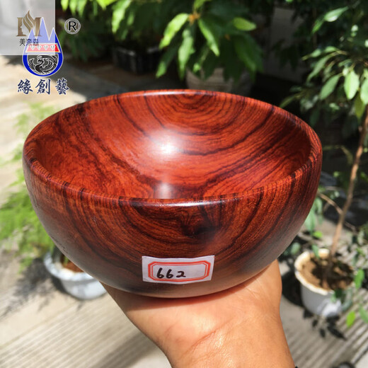 美奈森缅甸酸枝小碗红木精品防烫隔热摆件成人儿童餐具家用v瑕疵整木碗 1478号、木v瑕疵小碗_12.5厘米6