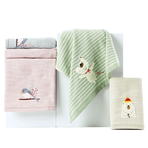 King Shore 2 Gold Handtuch Gaze Doppelschicht Haushaltsgesicht Waschbad Erwachsene und Kinder vergrößertes Badetuch Green Ga3884ht_Double-Layer Garn 1