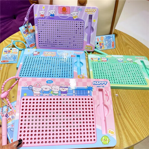 MPPMCK Yuanqi Sport Süßes Haustier Großer Tablette unkomprimierte magnetische Stahlkugel Graffiti Malting Board Schlüsselbein Anhänger kleines Spielzeuggeschenk Yuanqi niedliche Haustier-Tablette Magnetische Perlenrosa