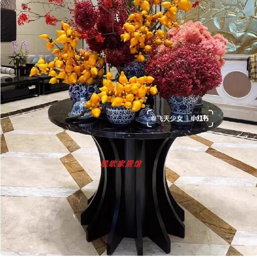 Clcey Hotel Hall redondeada Corredor Plataforma de flores Entrada de la oficina Redonda de mesa redonda Plataforma de visualización Feng Shui Plataforma KTV Decoración Plataforma 11150 Diámetro