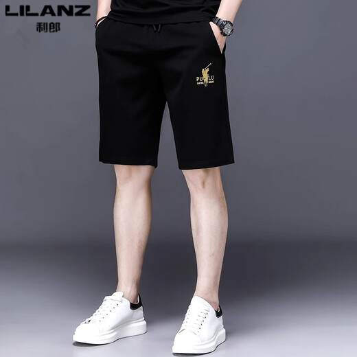 Lilang Herren Casual Shorts Herren 2025 Neuer Sommer Dünnstil Vielseitiger Sport schnapptrocknen Männerfünf-Punkte-Hosen Schwarz 13067 m 165 (geeignet für Gewicht 90-120 Jin [Jin gleich 0,5 kg])
