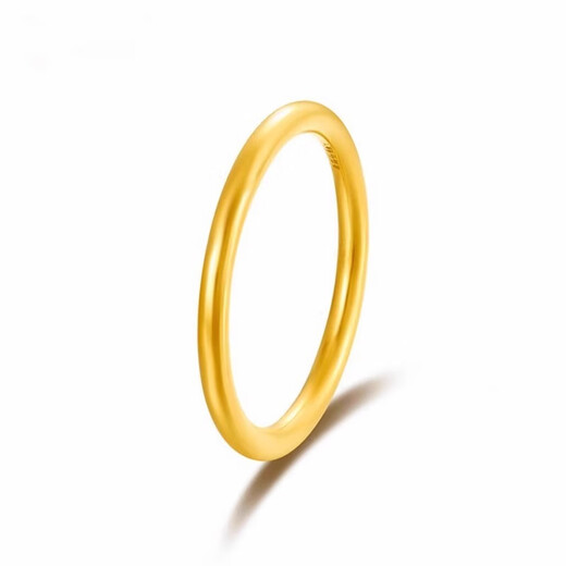 Chuhuang Sansheng III gold plain ring ring for men and women, couple ring, gold-covered silver-filled star ring, Valentine's Day gift, shiny plain ring, gold weight 0.32 grams + lifetime quality, No. 8