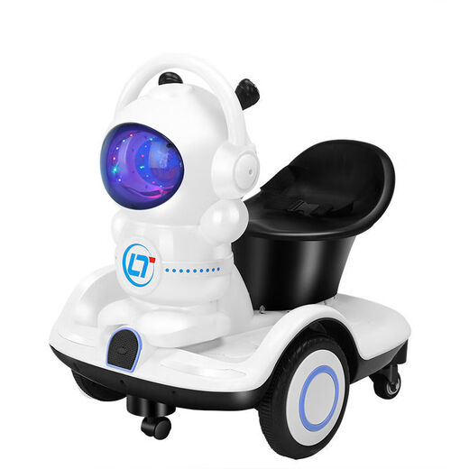 Bowell Astronaut balance à dérive électrique voiture moto 2-8 ans bébé télécommande jouet voiture peut s'asseoir sur une batterie voiture télécommande blanc + double entraînement + 8 heures de jeu + configuration complète + casque