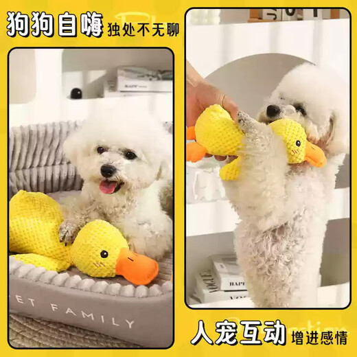 Huayuan Pet Toy (hoopet) Dog Toy Sounds Self-Happiness to Relieve Boredom Plush Doll Charge Yellow Duck Big Dog Teething Artifact Bite-Resistant Pet Supplies