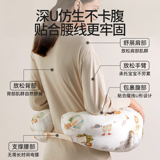 Moir Rabbit Slope Pillow Infant and Toddler Anti-vomiting Slope Pad Nursing Pillow 0-3 Years Old Newborn Baby Lying Down Pillow Breastfeeding Artifact Full Category A丨Panda Cotton Yarn + Mesh + Removable and Washable 7A Antibacterial 100% Healthy Pure Cotton Fabric