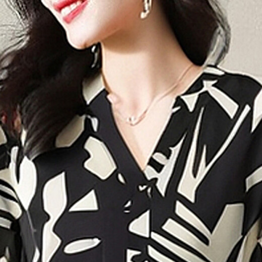 OLJ High-End-Marke Seidenkleid für Frauen im Sommer 2025 Neues französisches hüftgepacktes Retro-Temperament Mulberry Seidenrock Schwarz und Weiß M Empfohlen Gewicht 90-115 Jin [Jin entspricht 0,5 kg]