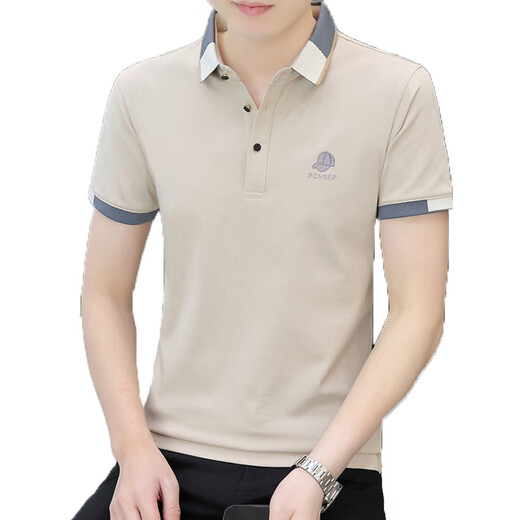 Xuanchun Guangdong Puning Herren kurzärmelig T-Shirt Cotton Middle Age Herren-Stickhemd konkave Hut-Sommergeschäft Weiß 723 Lapel M 85-110jin [Jin ist gleich 0,5 kg]