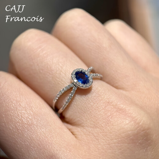 CAJJ Francois 0.56 carat sapphire ring, 925 silver, natural colored gemstone, daily commuting, gift giving, proposal, Hong Kong 13#