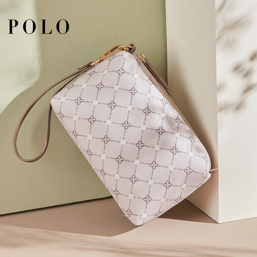 
POLO Women's Clutch Retro Print 2025 New Mom Clutch Women's Clutch Elegant Wallet Gray