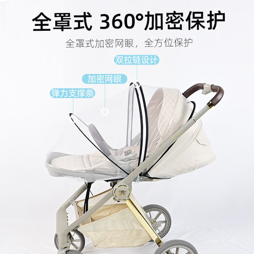 Hagaday Miaoling Baby Stroller Mosquito Net Insect-proof Children's Stroller Mosquito-proof Mesh Cover A3 Mosquito Net White Special