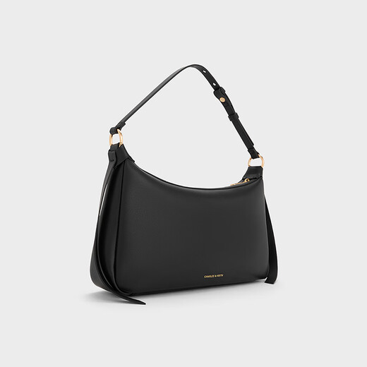 
CHARLES/KEITH25 autumn new product retro soft simple hand-heeled shoulder armpit bag Chinese Valentine's Day gift CK2-20671783 Black M