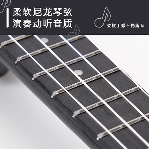 Bergson Style de 21 pulgadas Ukulele femenino Instrumento musical para niños pequeños Estudiantes de guitarra Niños de instrumentos musicales Regalo [niños] Gradiente en blanco y negro