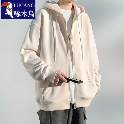 Woodpecker (TUCANO) spring and autumn hooded sweatshirt men's trendy American heavy jacket men's young couple casual loose tops men's clothing QCC-B502-FK693 Black XL
