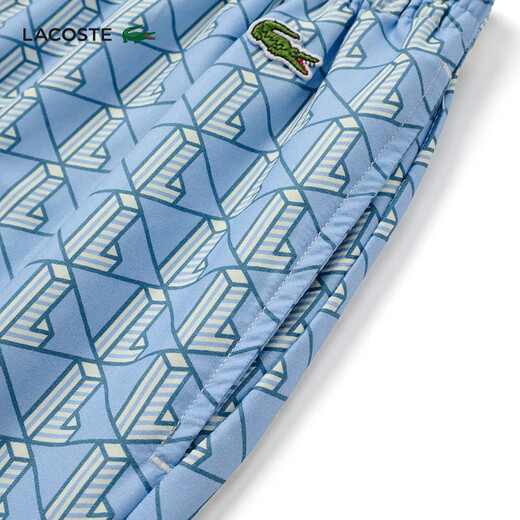 Lacoste French Crocodile Herrenkleidung 25 Sommer Neue Mode komfortable geometrische Druckshorts GH9928 GIL/Blue Geometric Print L 5