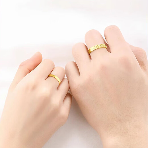 Broken Ice 999 Pure Silver Couple Rings Men's and Women's Sterling Silver Rings for Chinese Valentine's Day Official Anniversary Birthday Gift Broken Ice 999 Pure Silver-Paired Rings Gold Original Gift Box