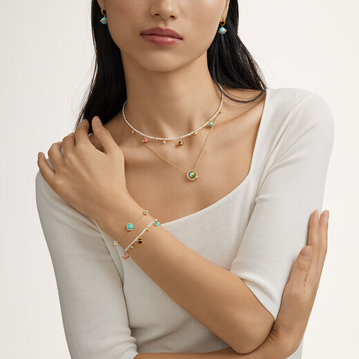 LOLA ROSE Heliocentric Series Reversal Planet Women's Light Luxury Necklace Birthday Gift for Women Aventurine/Synthetic Opal-LR50604