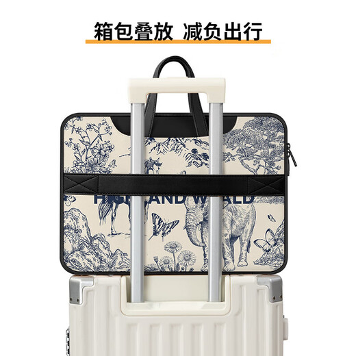 Huajian Ci Tea Horse Ancient Road Computer Bag for Girls Portable Macbook 15-point 6-inch Lenovo Xiaoxin Air14 SG-1047 Single-sided [Large Capacity | Fur Shockproof] 13.3 inches