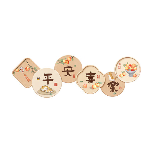 花乐集新中式客厅装饰画感发光灯画平安喜乐沙发背景墙挂画氛围壁画 平安喜乐 15050水晶画面(无灯款)无框造型
