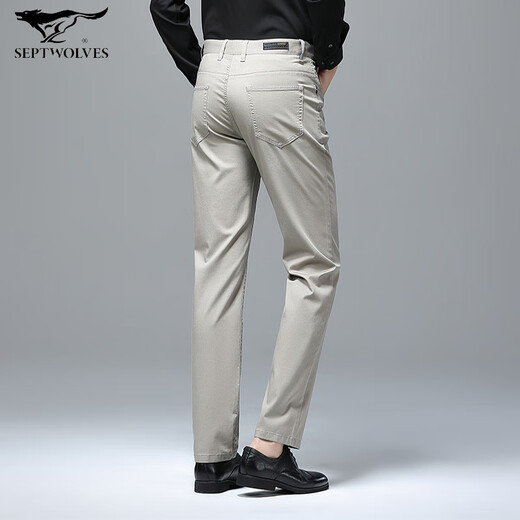 Seven Wolf (SW1960) loose straight trousers men's spring and autumn style men's professional formal casual pants 2025 new summer thin style 9893-Black 29