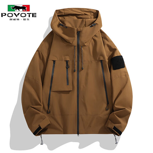 POVOTE assault men's and women's clothing spring and autumn 2025 new windproof and waterproof trend J91 ivory white 2XL 135-150Jin Jin is equal to 0.5 kg