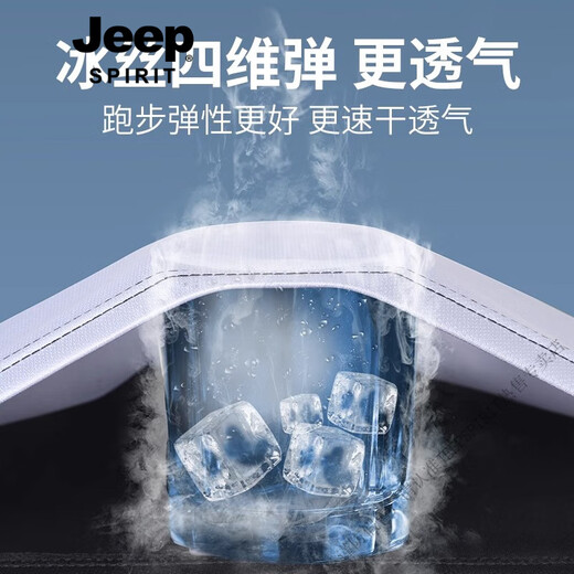 JEEP SPIRIT吉普JEEP运动冰丝T恤男士速干短袖跑步套装夏季球衣篮球羽毛球服 jp-9901黑灰套装 XL