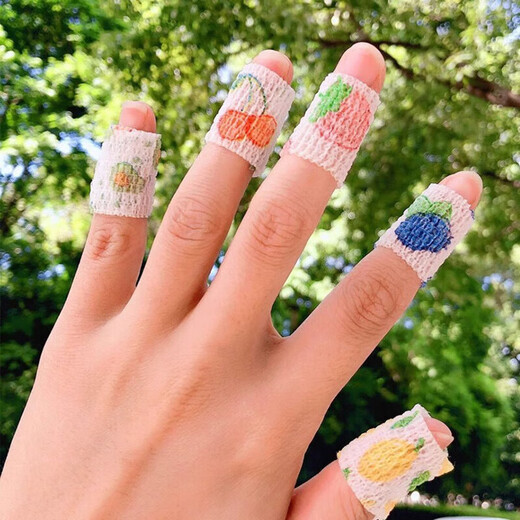 MDUG anti-eating hand bandage, anti-eating hand bandage, anti-gnawing and anti-biting hand buckle finger corrector, anti-baby and child biting finger cots, random fruit pattern 2.5cm*2m, 5 rolls, textured self-adhesive, not easy to fall off