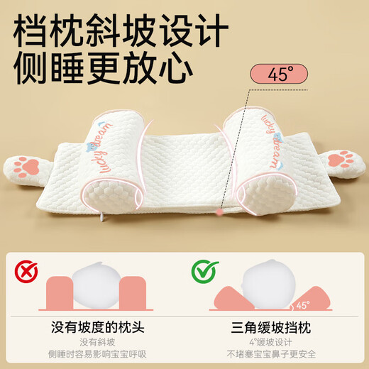 Baby shaping pillow Xiaomi pillow 0 to 6 months and above baby correction and anti-migraine newborn special adjustment pillow Blue Bear Two-way pull-millet filling-adjustable pillow