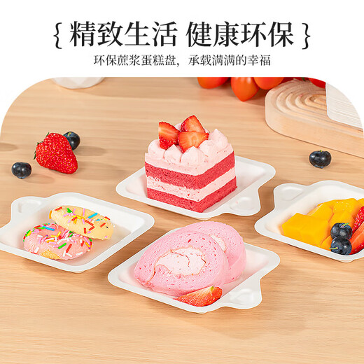 Temeiju disposable plates, 4-inch dinner plates, biodegradable paper plates, cake plates, barbecue picnic plates, 60 pieces