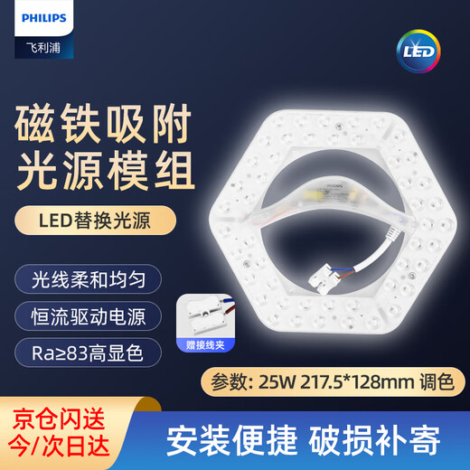 Philips (PHILIPS) ceiling lamp wick LED lamp panel lamp panel modification module wick 25W three-tone dimming diameter 217.5mm