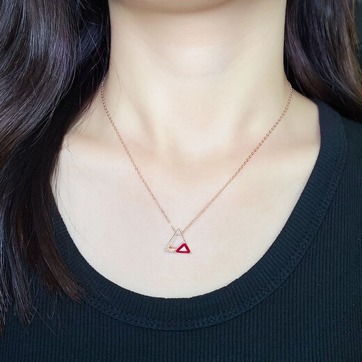 HEEKAIYI Ruby Necklace for Women Pigeon Blood 18K Gold Diamond Pendant Chinese Valentine's Day Birthday Gift for Wife and Girlfriend <Supports Customization> 94 Points Pendant + 18K Gold Chain