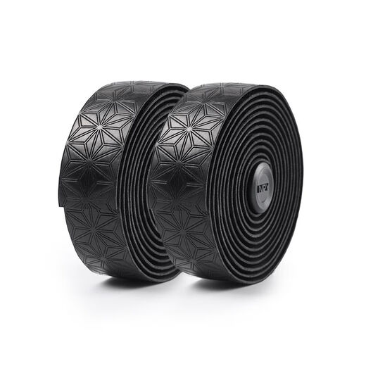 NPY bicycle chrysanthemum handlebar with road handlebar wrapping tape non-slip wear-resistant ultra-light shock-absorbing bent handlebar riding equipment accessories black 2 rolls + 2 handlebar plugs + sealing tape