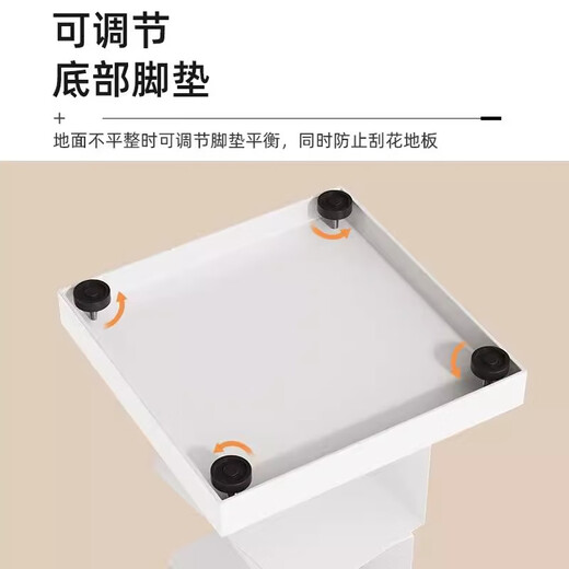 科至途隐形书架客厅铁艺简易立式书柜落地置物架一体靠墙角落书本收纳架 三层 白色书架 稳固不倾倒